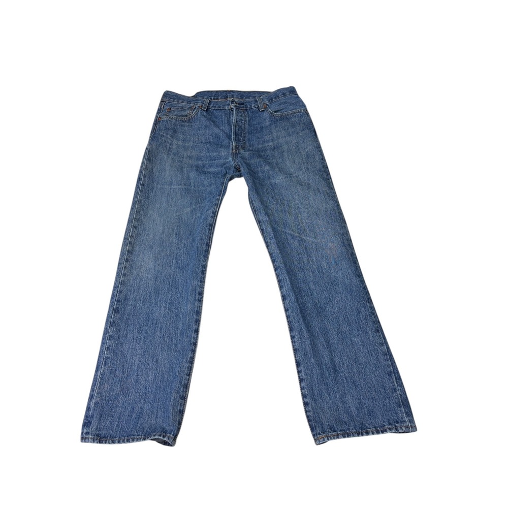 Levi Strauss 501 Jeans W35 L30 Button Fly Blue Denim Straight Leg Classic